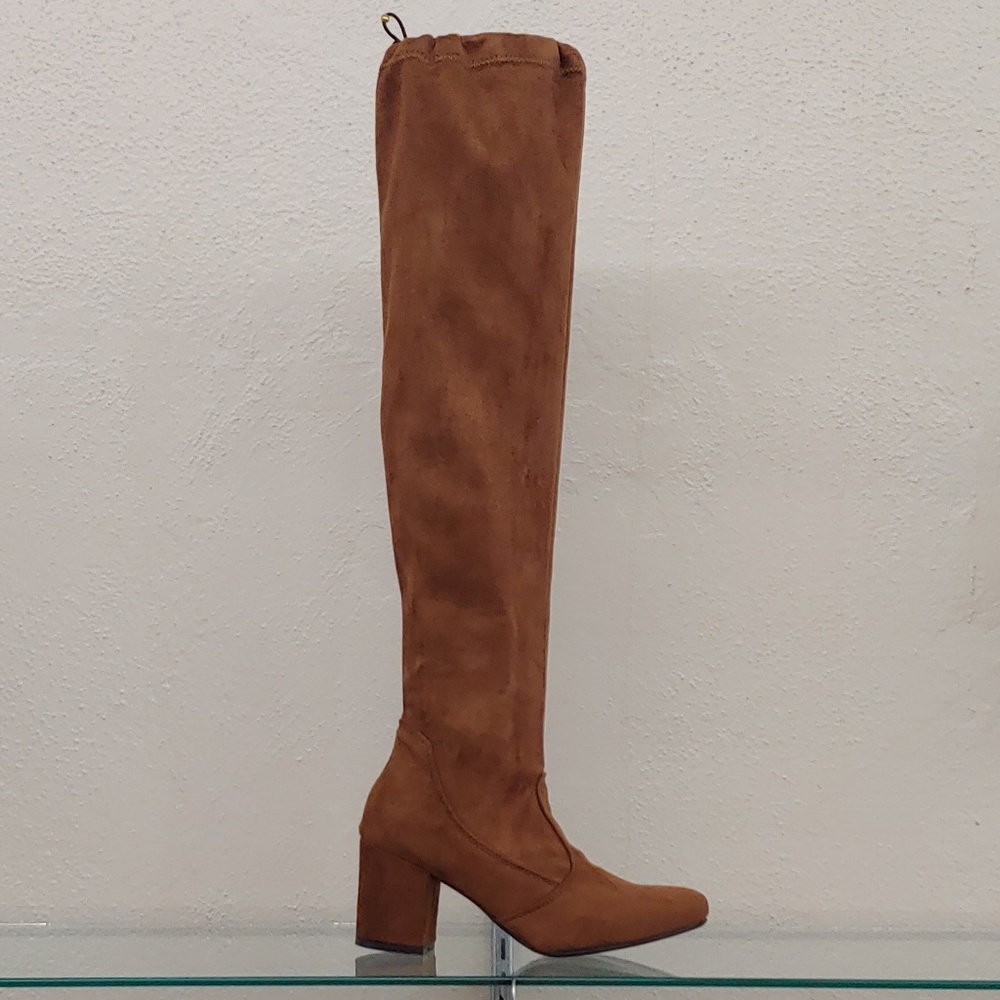 Over-the-Knee Cinnamon Heeled Boots